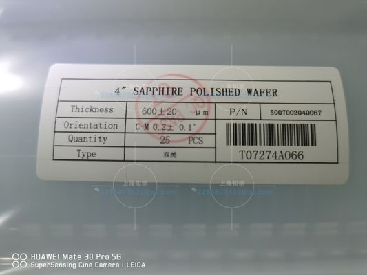 4Inch Prime Grade DSP SSP 0.5mm Al2O3 Led Sapphire Substrate sapphire wafer
