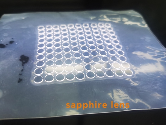 Al2O3 Tùy chỉnh một tinh thể Sapphire Cắt bằng Laser Kính cho Cửa sổ Đường kính 5.5 x 0.5mmt DSP