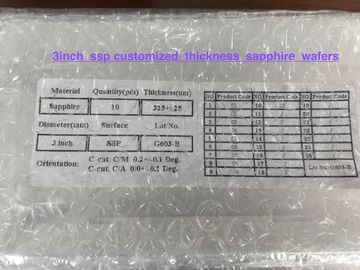 3Inch R-axis 76,2mm Al2O3 Sapphire Crystal Wafers Custom Sapphire Glass SSP 0,43mm